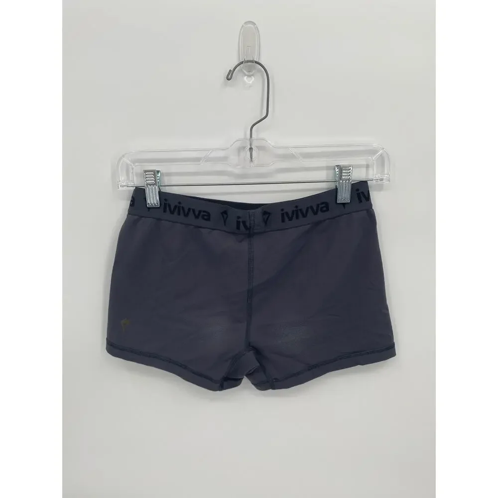 Ivivva Kids Lululemon Gray Tight Shorts Boyshort Tumble Athletic Girls Size 14